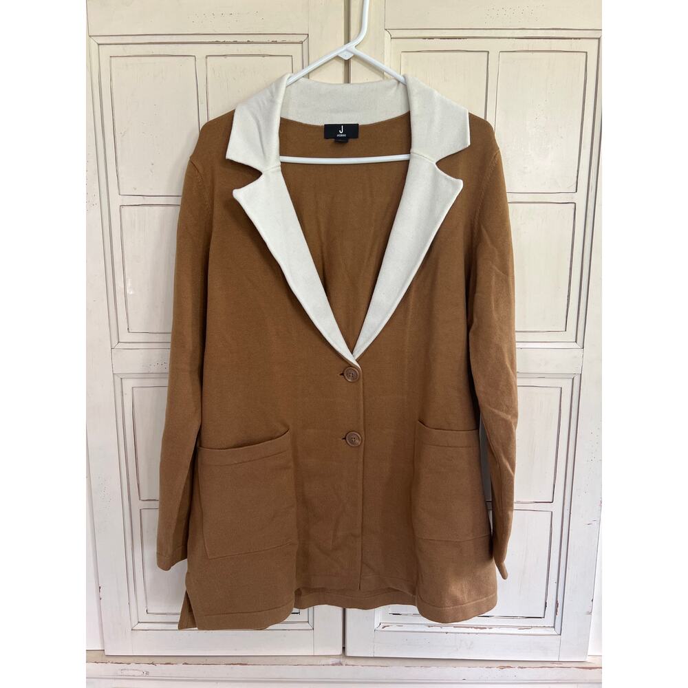 Jason Wu size medium brown & white cardigan sweater blazer